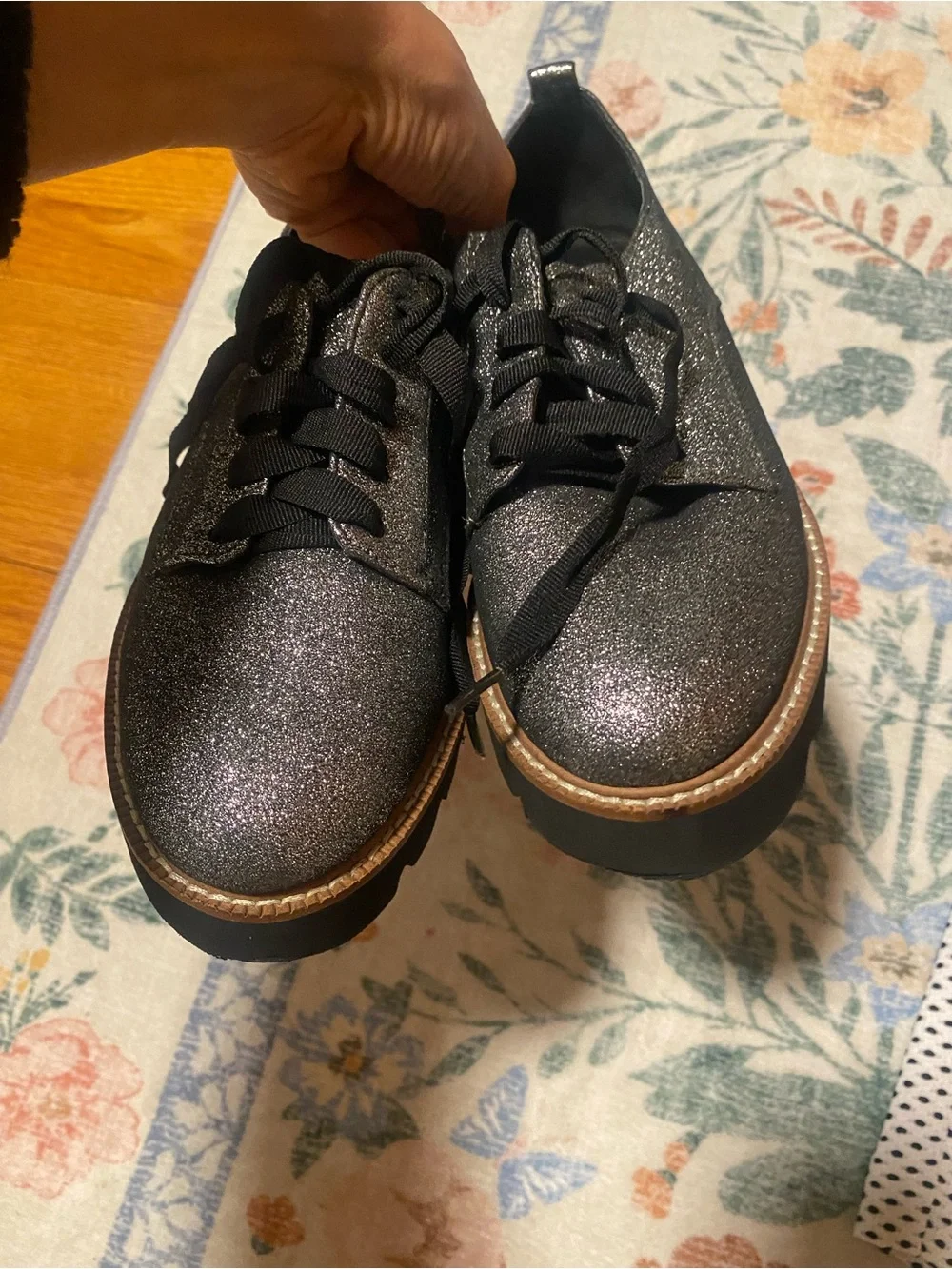 Shellys London Glitter Platform Creepers